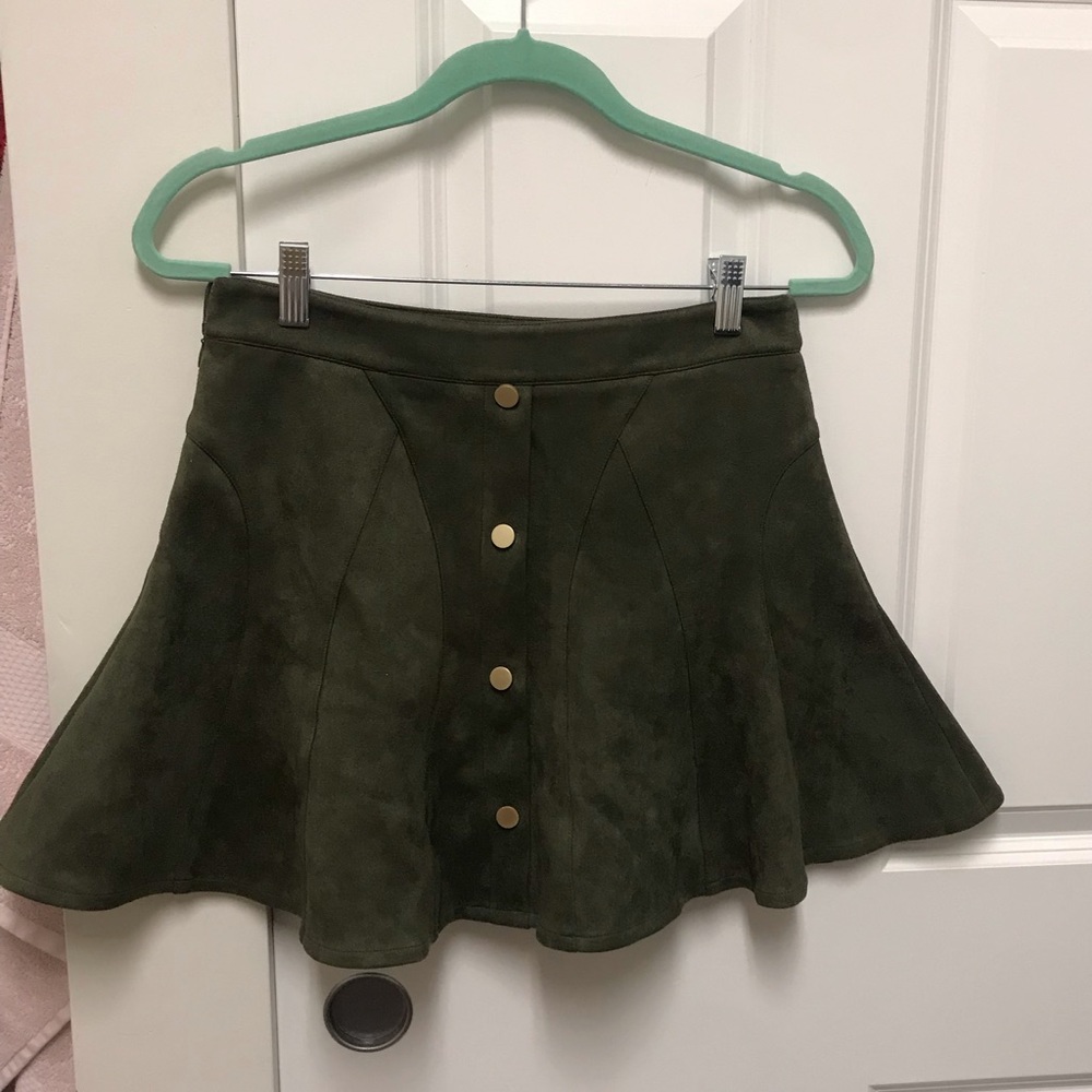Pretty green velvet skirt with shorts under it